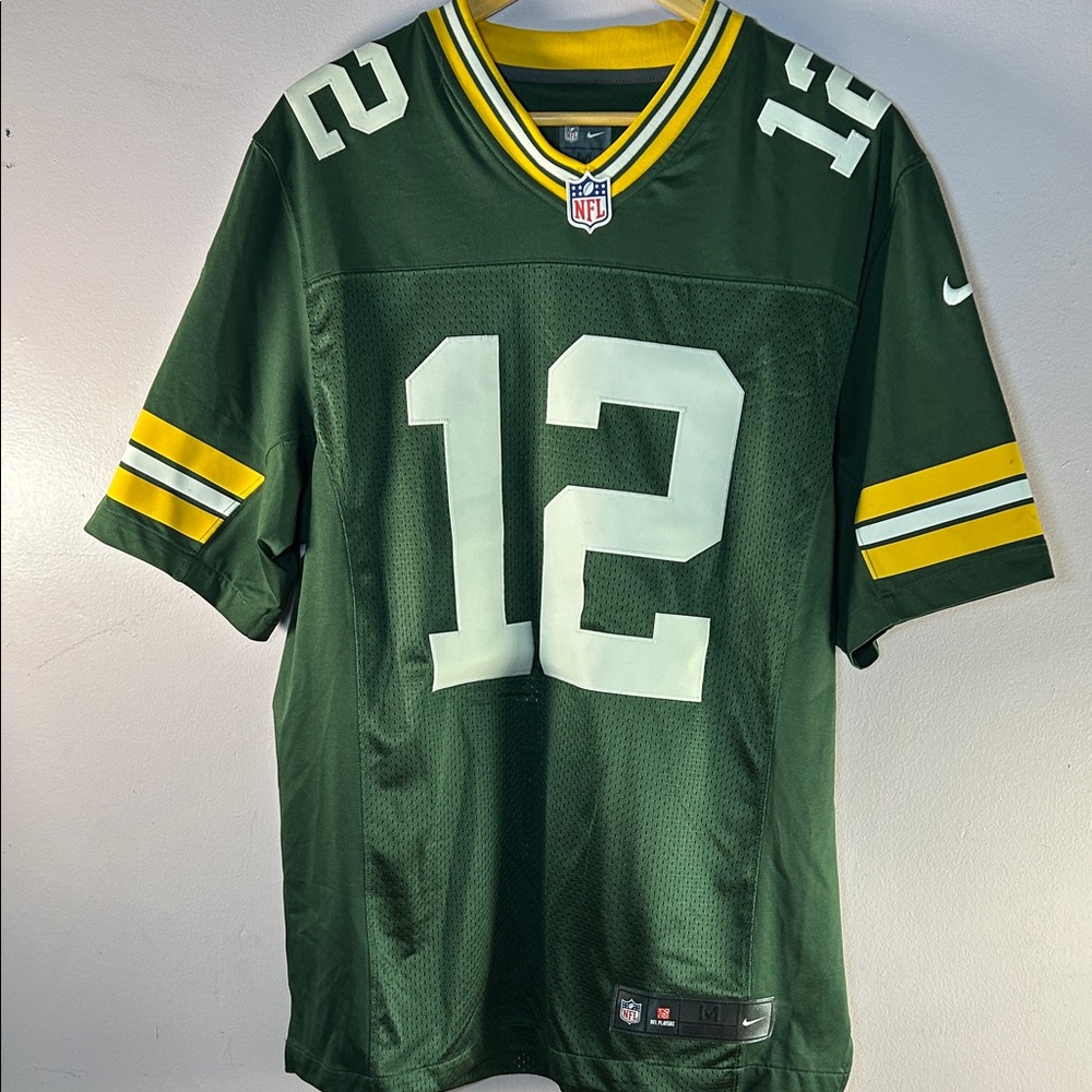 NFL Green On Field #12 Aaron Rodger’s Men's Jersey - medium
